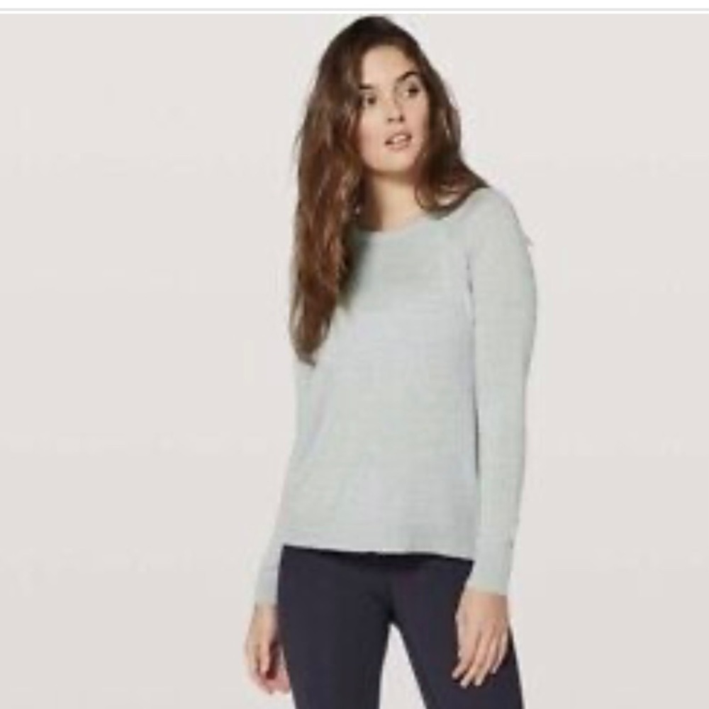 Like New Lululemon tied to you sweater in heathered starlight sz 10